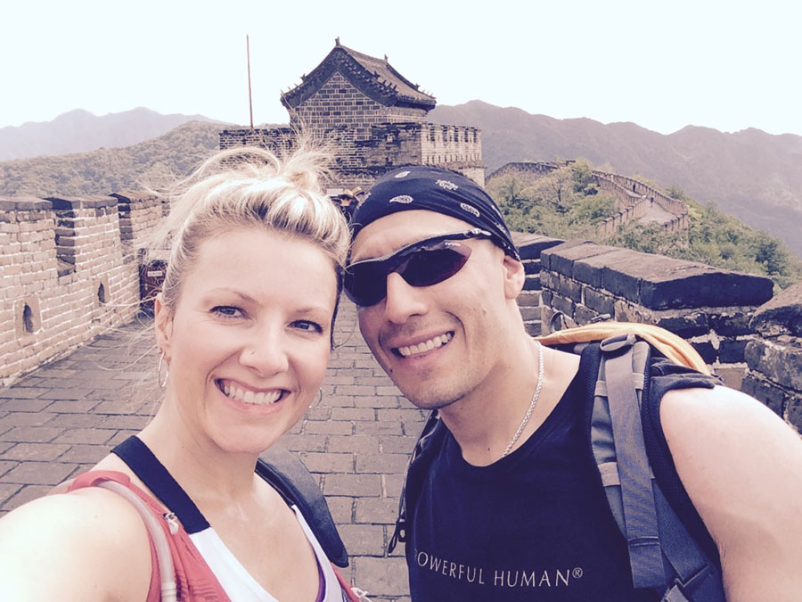 Cami Pipkin and Ruben Payan at the Great Wall