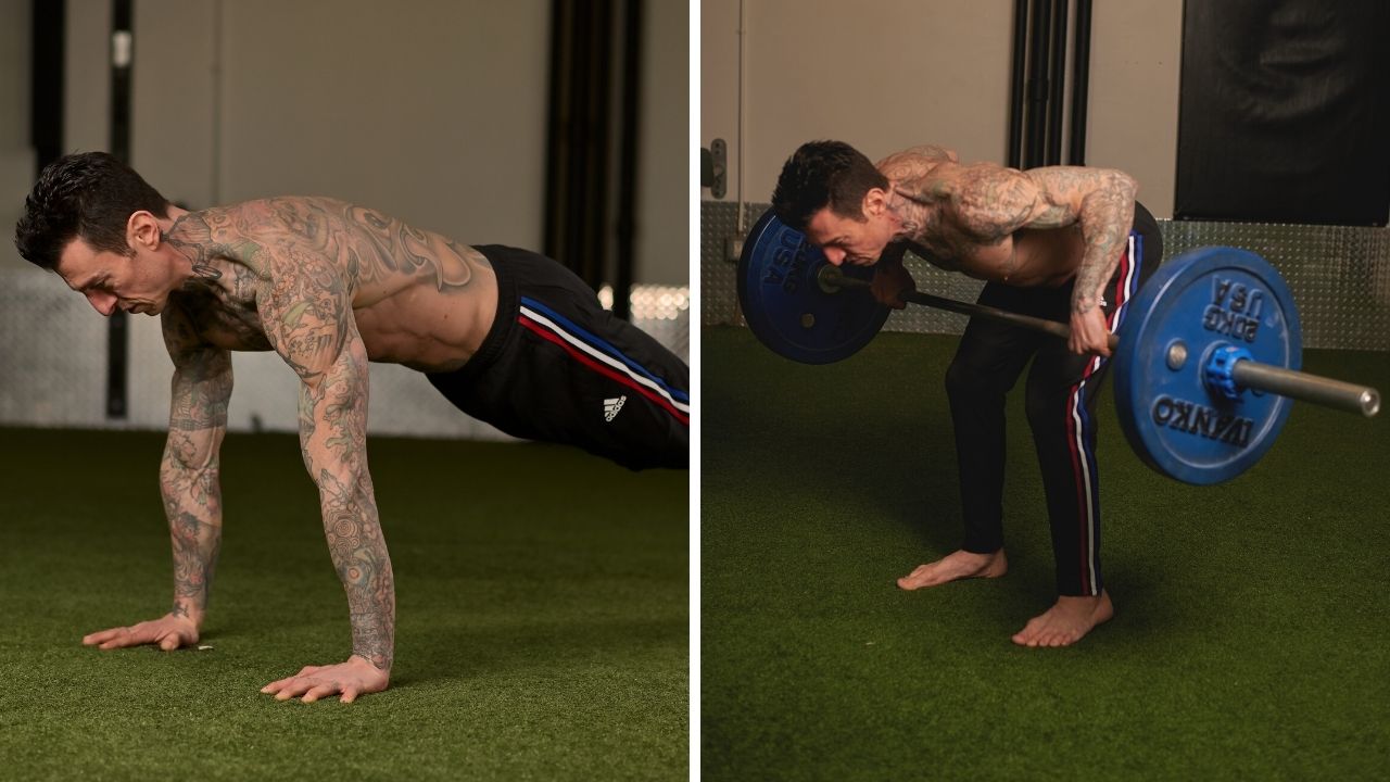 Danny Kavadlo Combos Push-Up and Barbell Rows