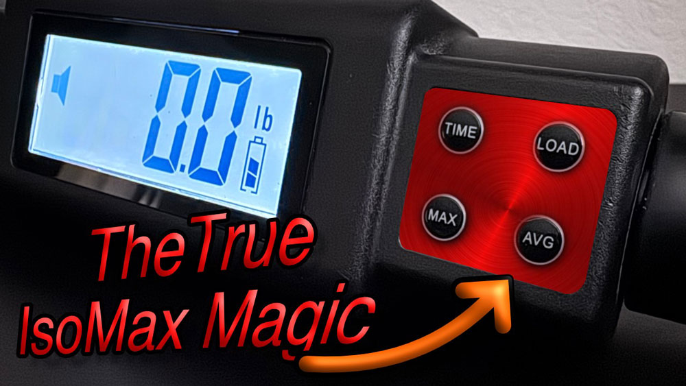 IsoMax Workout Ideas Average button on the IsoMax Handle