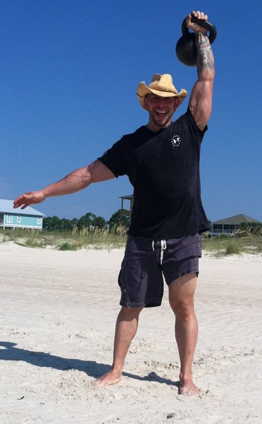 RKC Instructor, Keith Veri Kettlebell Press at the Beach