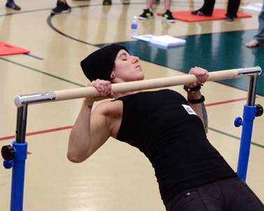 Laura Robertson Performing an Aussie Pullup at the PCC