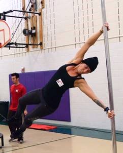 Laura Robertson Demonstrates Part of the Human Flag Progression