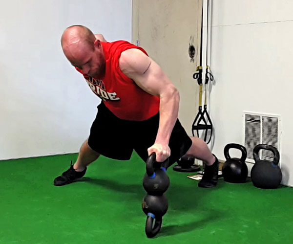 Levi Markwardt One-Arm Double Kettlebell Balance Push-up