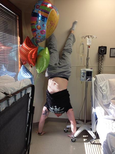 Anthony Moro In Hospital Doing Handstand Push Ups