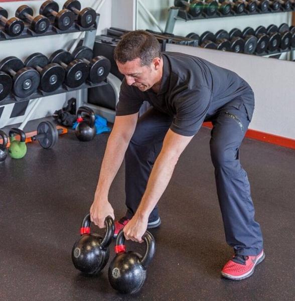 Chris Quesada Double Kettlebell Swing Setup