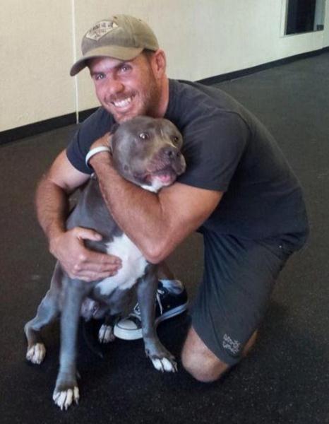 David Leddick With Dog At Gym