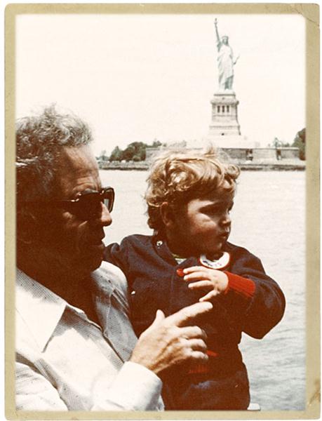 Grandfather Saba and Zach Even-Esh at the Statue of Liberty