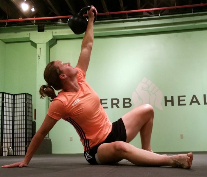 Margaret Domka Kettlebell Training Get-up to Hand