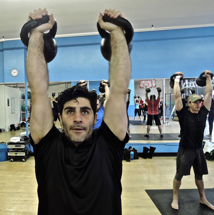 Mike Davidov Double Kettlebell Press