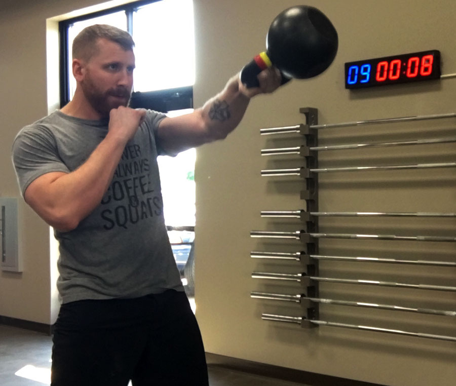 Mike Mueller One-Arm Kettlebell Swing