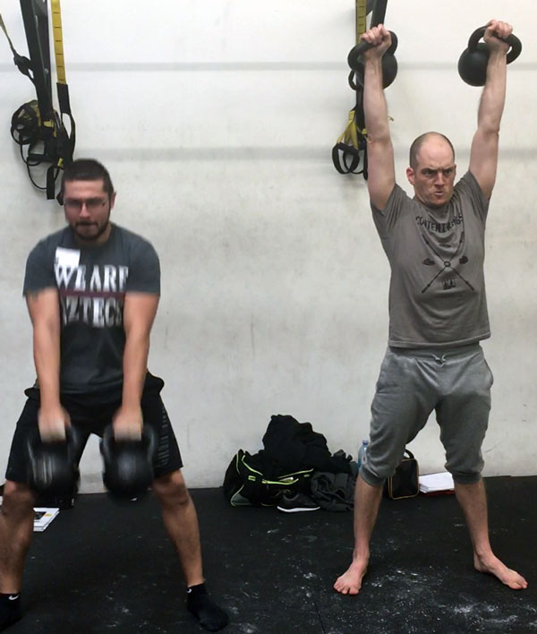 Nick Collias Double Overhead kettlebell Press RKC