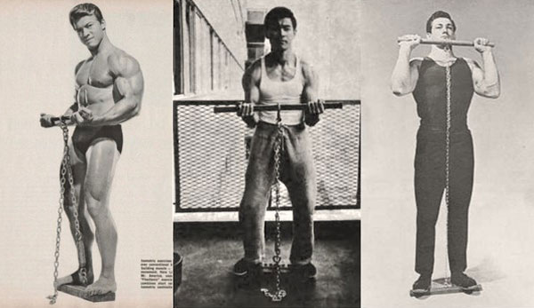 Old school chain and bar isometrics device