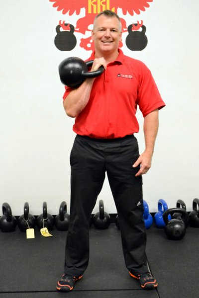 RKC Team Leader Paul Britt rack position Kettlebell