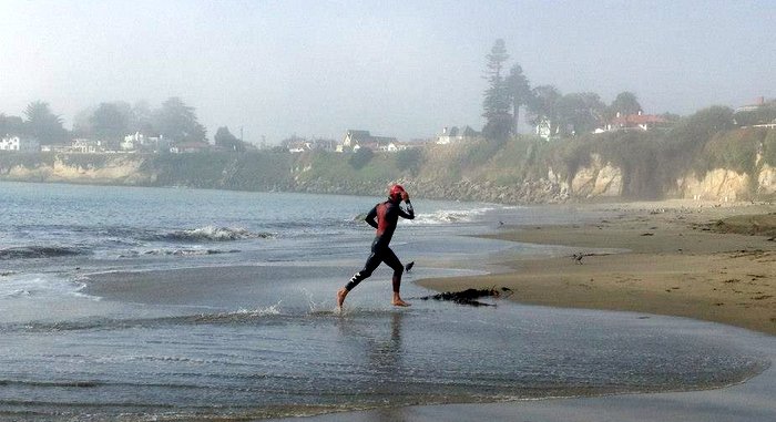 Triathlete Jeremy Devich Post Swim