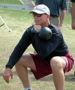 Mike Burgener, Notre Dame Football player, Champion weightlifter and head coach Junior Women's Weightlifting team squats with a Russian Kettlebell