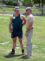 Olympic Medalist and Chiropractor Dennis Koslowski discussing kettlebell strength training with RKC Chief Instructor Pavel Tsatsouline