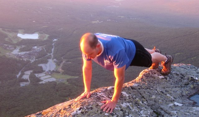 PCC Instructor Matt Schifferle demonstrates how calisthenics can be practiced anywhere